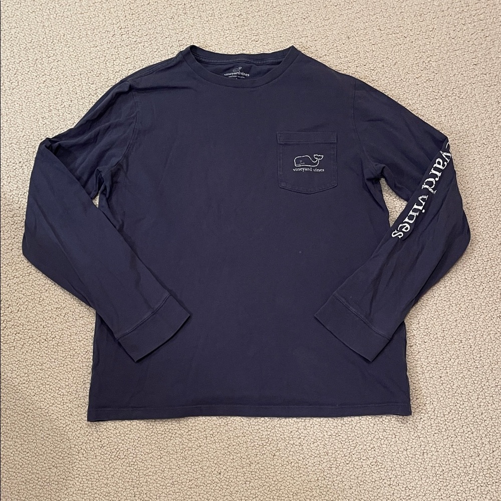 Vineyard Vines Faded Navy Long Sleeve Tee